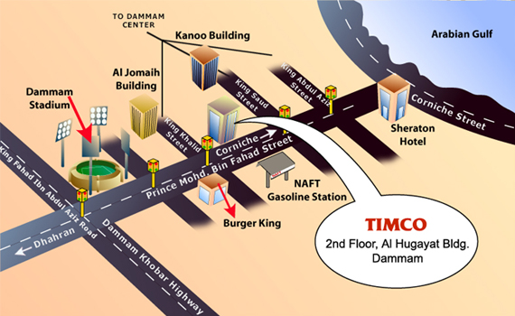 Street map of the TIMCO office at 2nd Floor, Al Hugayat Bldg., Dammam